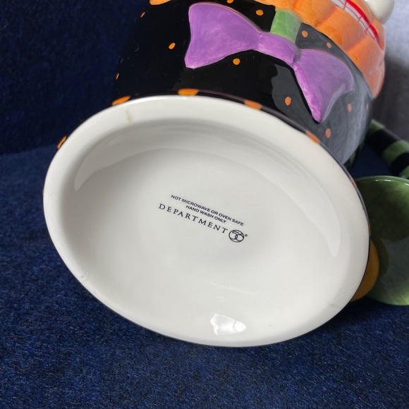 Department Dept 56 Halloween Pumpkin Head Dangling Moon Big Mug Googly Eyes - Picture 4 of 7